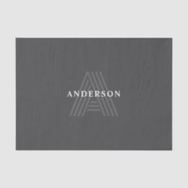 Papel De Seda Cinzas Escuras - Nome Moderno Monograma