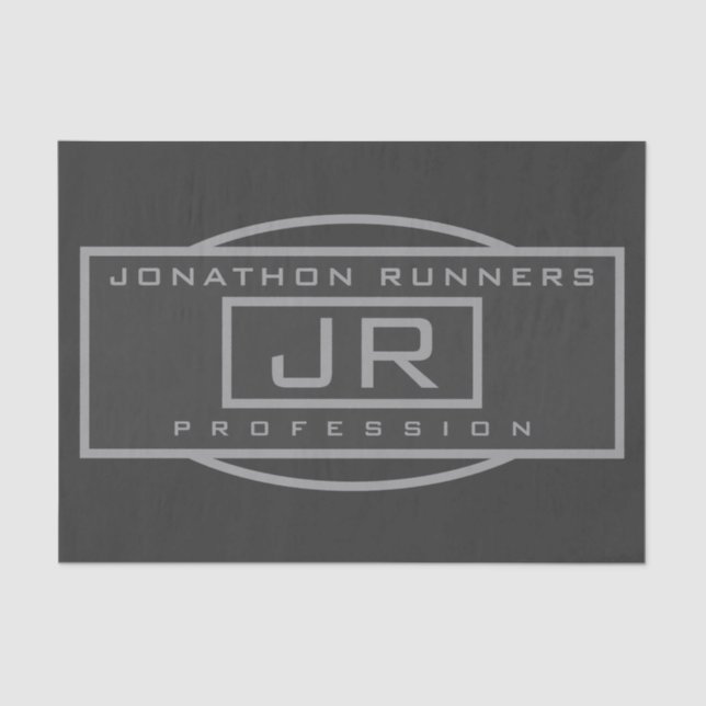 Papel De Seda Cinzas geométricas esportivas masculinas e cinzas  (Frente )