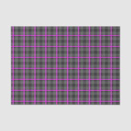 Papel De Seda Cinzas Médias e Tartan Rosa