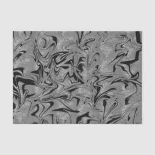 Papel De Seda Cinzas Negras Festa Negra de Glam Marble Swirl