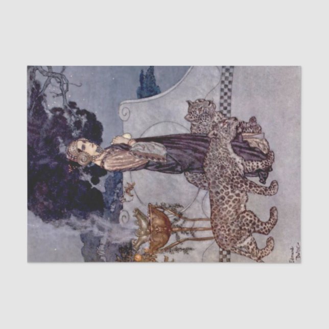 Papel De Seda "Circe With Leopards" por Edmund Dulac (Frente )