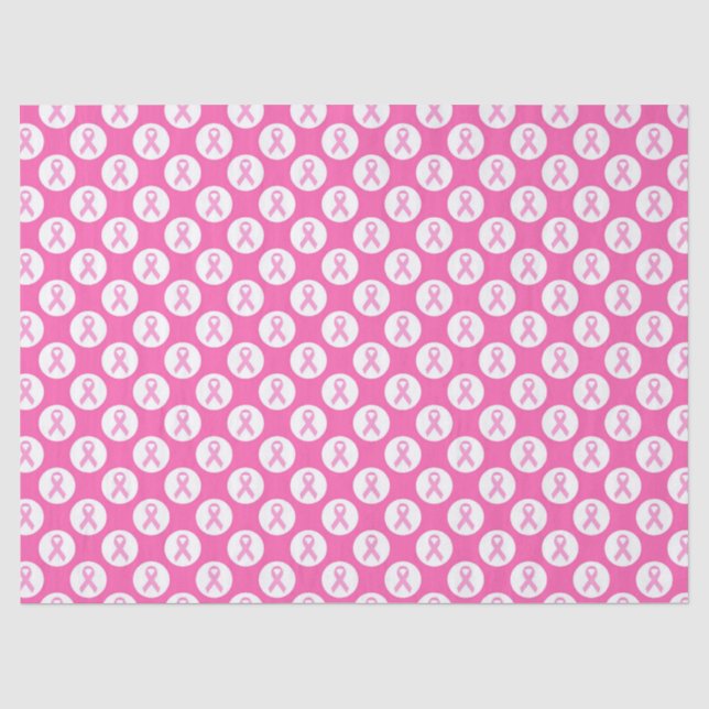 Papel De Seda Círculo de Fita Rosa – Conscientização sobre o Cân (Frente )