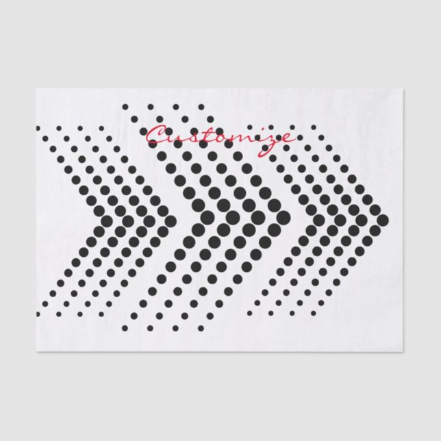 Papel De Seda Círculo Zigzag Chevron de meia-tona abstrato (Frente )