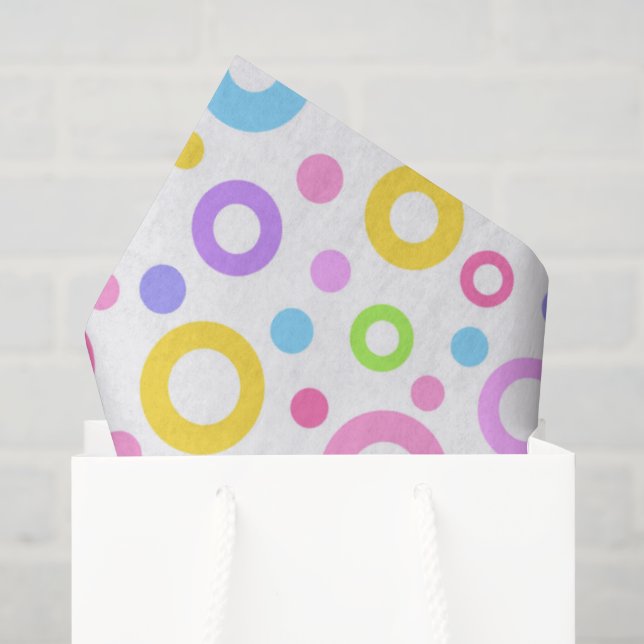 Papel De Seda Círculos Coloridos Pastel (Sacola de presentes)