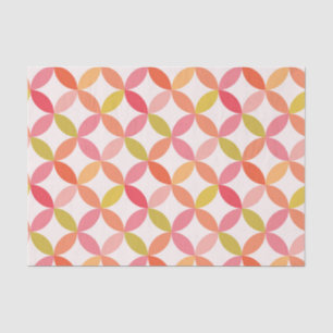 Papel De Seda Círculos cor-de-laranja rosa modernos do meio sécu