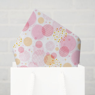 Papel De Seda Círculos Cor-de-Rosa Tecidos