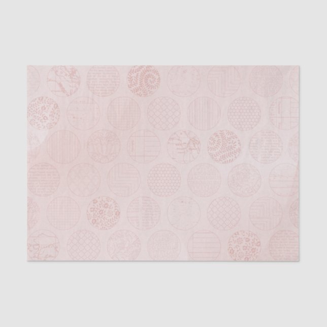 Papel De Seda Círculos de Tecido rosa (Frente )
