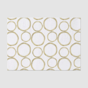 Papel De Seda Círculos Dourados Em Branco Moderno Tendencial