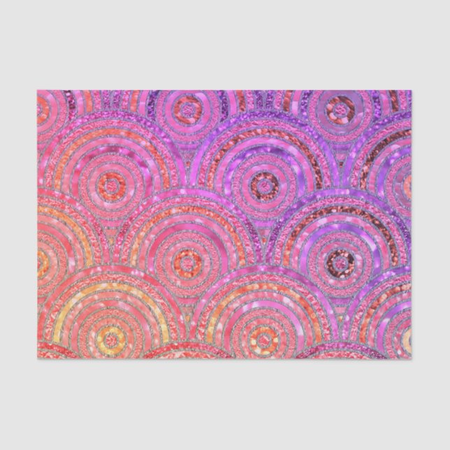 Papel De Seda Círculos Dourados Luminosos de Folha Metálica Lúxi (Frente )