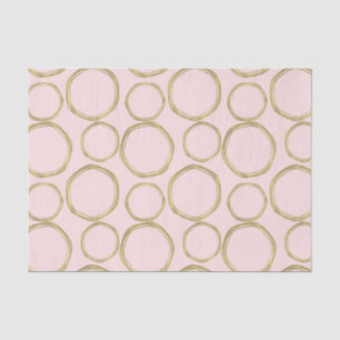 Papel De Seda Círculos Dourados & Rosa Corado Moderno Chic Tendê