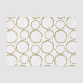 Papel De Seda Círculos Dourados Sobre Moderno Tendência Branco