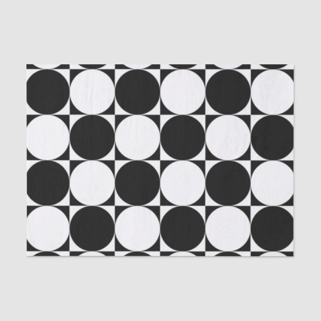 PAPEL DE SEDA CÍRCULOS PRETOS E BRANCOS (Frente )