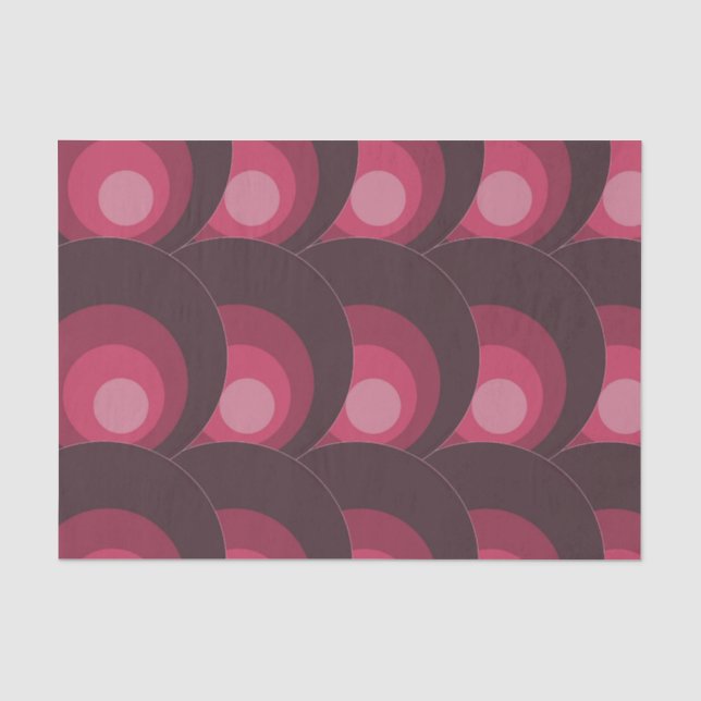 Papel De Seda Círculos Rojos Retro (Frente )