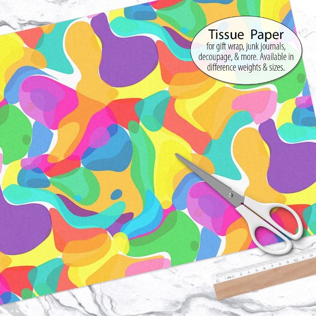 Papel De Seda Circus Colors Chaos Abstrato Art Patterno (Tissue paper for gift wrap and decoupage)