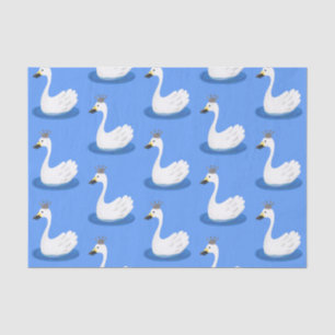 Papel De Seda Cisne branco bonito com desenho animado