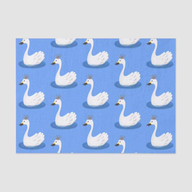 Papel De Seda Cisne branco bonito com desenho animado (Frente )