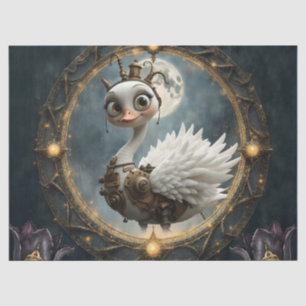 Papel De Seda Cisne Mecânico ao Luar – Guardião de Sonhos Curios