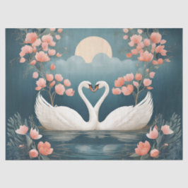 Papel De Seda Cisnes Apaixonados