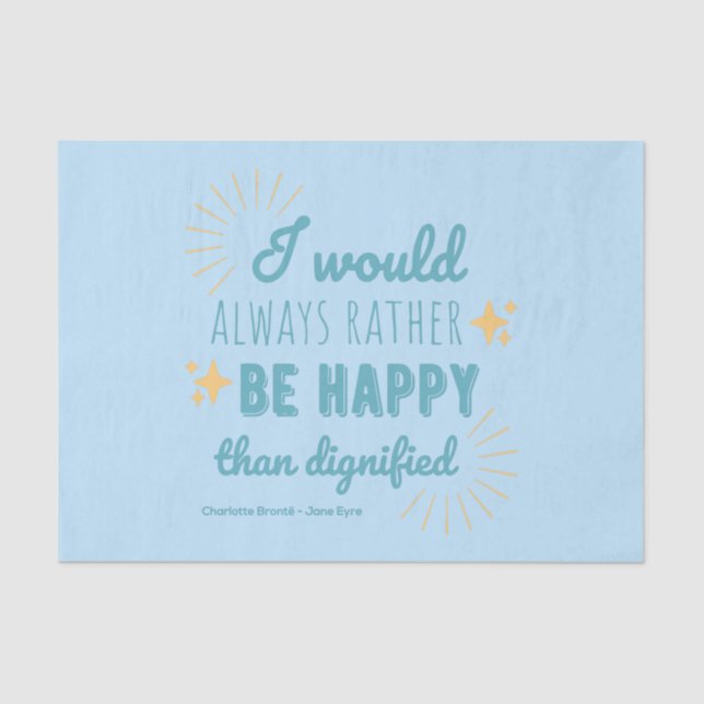 Papel De Seda Citação de Jane Eyre I - Edição Azul (Frente )