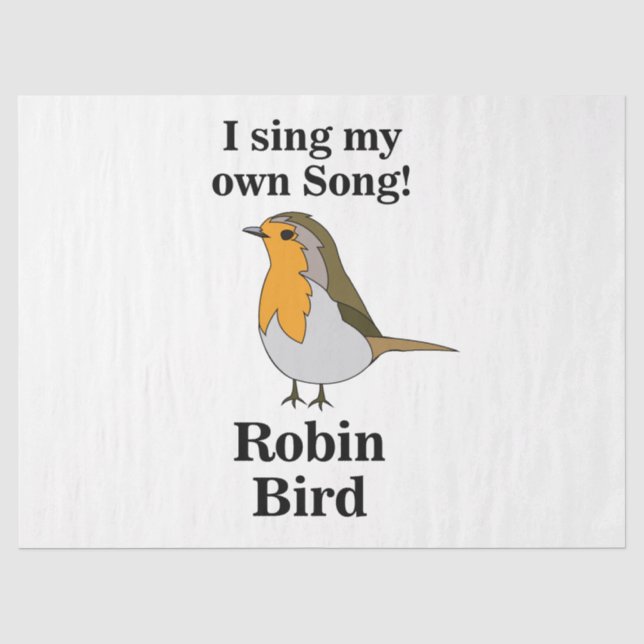 Papel De Seda Citação Engraçada do Pássaro Robin (Frente )