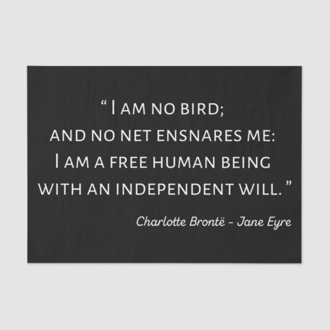 Papel De Seda Citação II de Jane Eyre - Estilo Clássico (Frente )