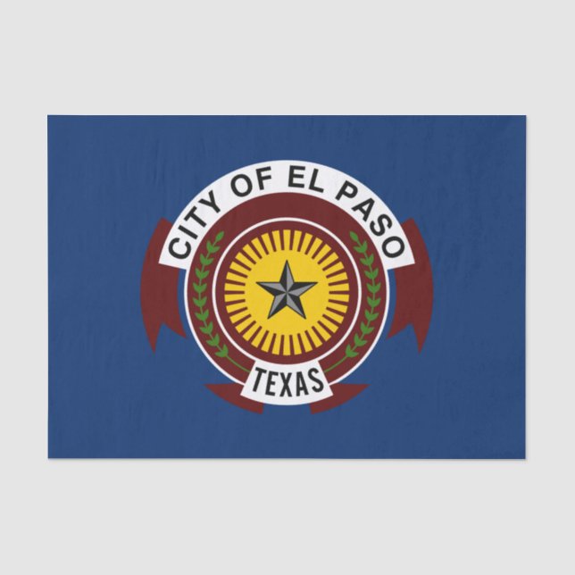 Papel De Seda City Flag de El Paso (Texas) (Frente )