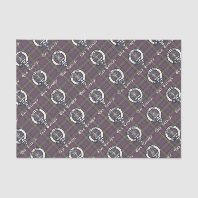 Papel De Seda Clan Carnegie Crest Tartan (Frente )