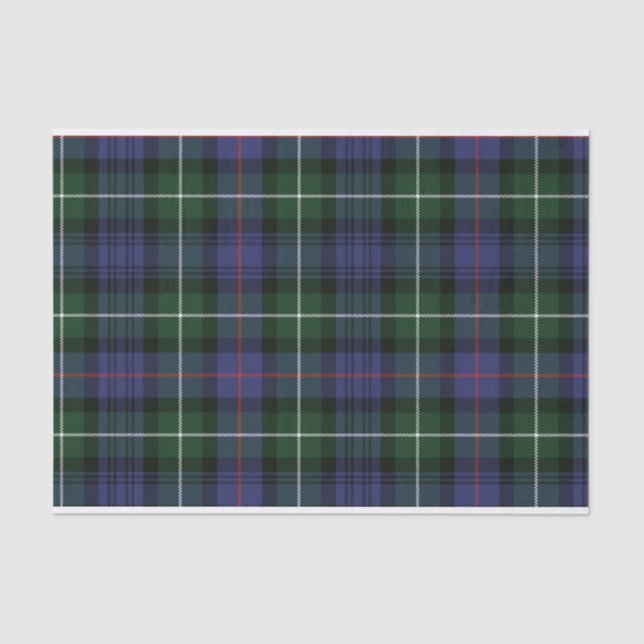 Papel De Seda Clan Mackenzie Tartan Russo Verde xadrez (Frente )