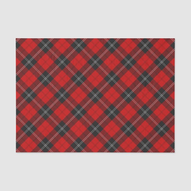 Papel De Seda Clan Ramsay Red Tartan (Frente )