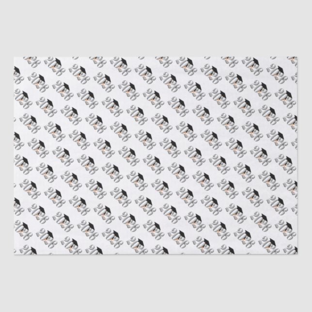 Papel De Seda Classe prateada de graduação de 2026 (Frente )