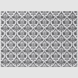 Papel De Seda Classic Black and White Damask Textile Pattern