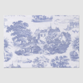Papel De Seda Classic Blue Vintage French Chateau Toile