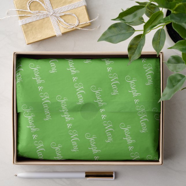 Papel De Seda Classic Clubhouse Fresh Kelly Verde Branco Script  (Presente)