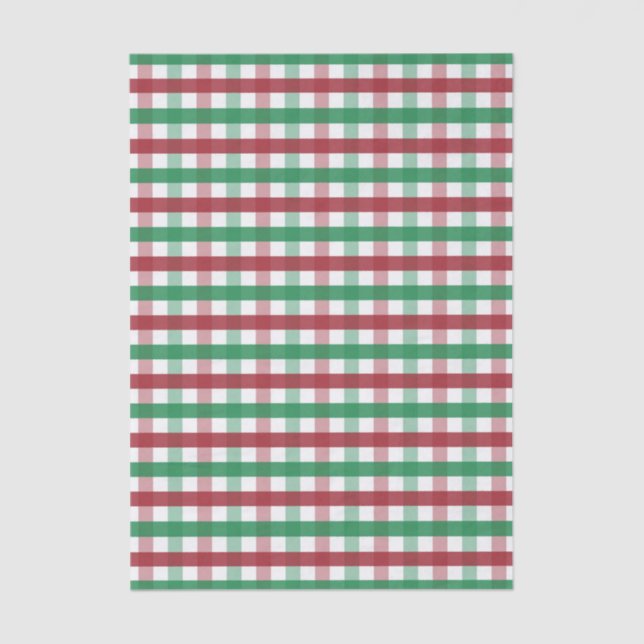 Papel De Seda Classic Farmhouse Red & Green Gingham Plaid (Frente )