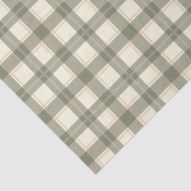 Papel De Seda Classic Sage Tartan  (Detalhes)
