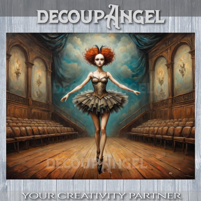 Papel De Seda Clássica Ballerina da Dança Gótica - Decoupage - (Criador carregado)