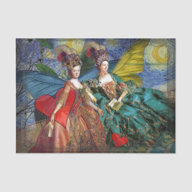 Papel De Seda Clássica Gemini Whimsical Butterfly Mulher (Frente )