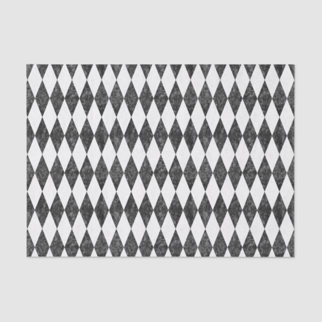 Papel De Seda Clássico Black-Ice Harlequin Diamond Argyle (Frente )