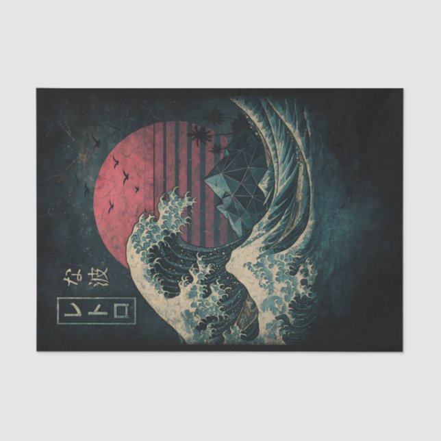 Papel De Seda Clássico de Onda Retroativa do Excelente (Frente )