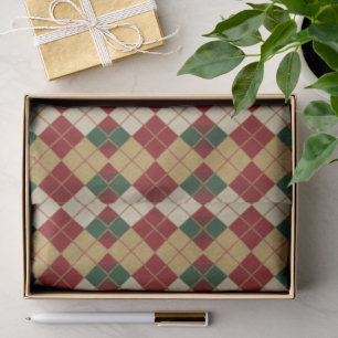 Papel De Seda Clássico, padrão argyle de Natal/inverno