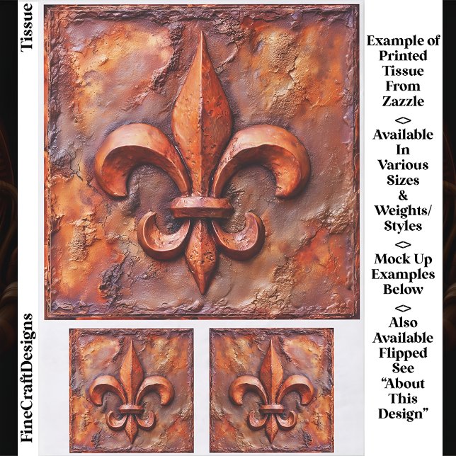 Papel De Seda Clássico Rústico Francês Fleur de Lis EH3L Decoupa (Criador carregado)