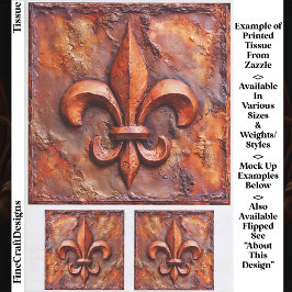 Papel De Seda Clássico Rústico Francês Fleur de Lis EH3R Decoupa