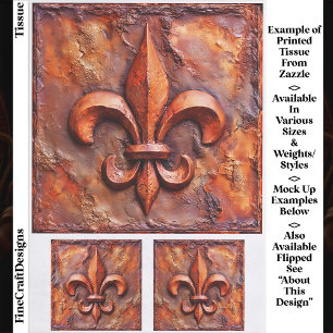 Papel De Seda Clássico Rústico Francês Fleur de Lis EH3R Decoupa
