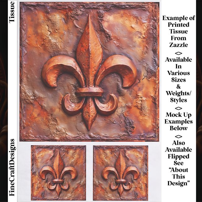 Papel De Seda Clássico Rústico Francês Fleur de Lis EH3R Decoupa (Criador carregado)