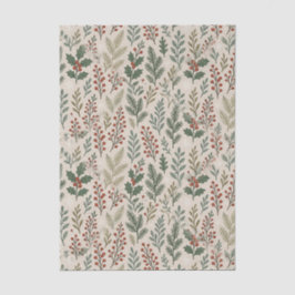 Papel De Seda Classy Botanical Poinsettia Floral Art Pattern