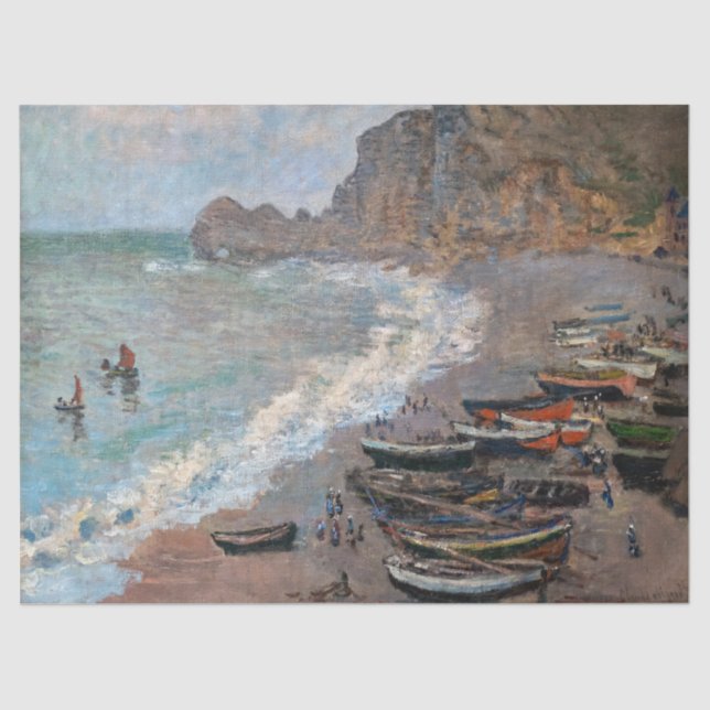 Papel De Seda Claude Monet - A praia em Etretat (Frente )