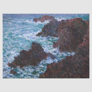 Papel De Seda Claude Monet - As Rochas de Belle-Ile, Costa Selva