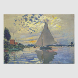 Papel De Seda Claude Monet - Barco à vela em Le Petit-Gennevilli