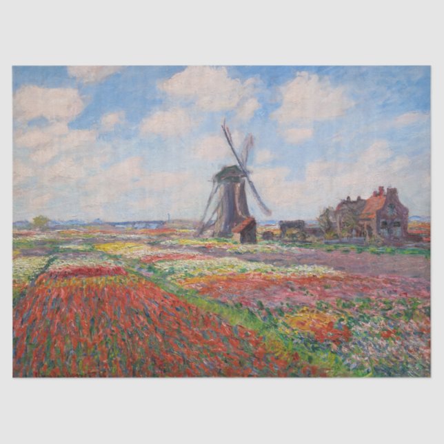 Papel De Seda Claude Monet - Campo das Tulipas na Holanda (Frente )