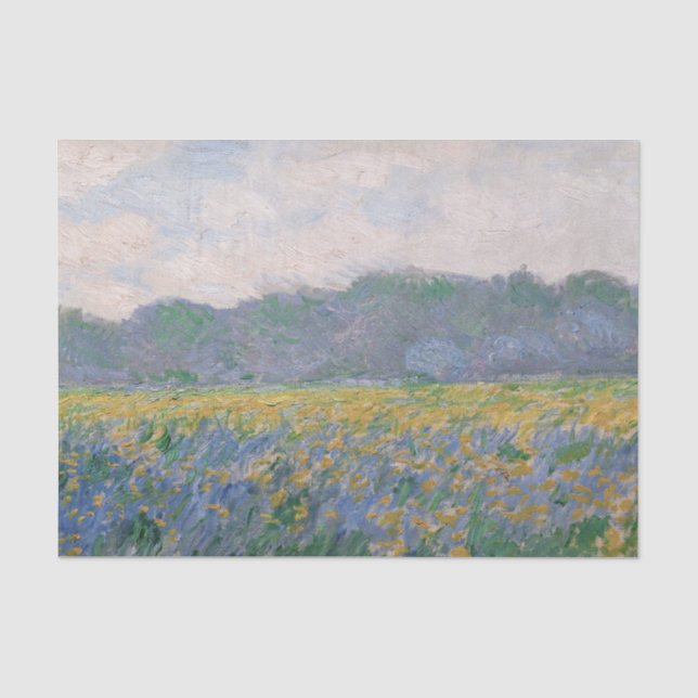Papel De Seda Claude Monet - Campo de Íris Amarelos em Giverny (Frente )